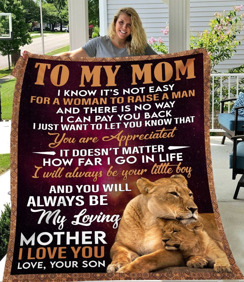 PresentsPrints, Lion Gift For Mother - Fleece Blanket