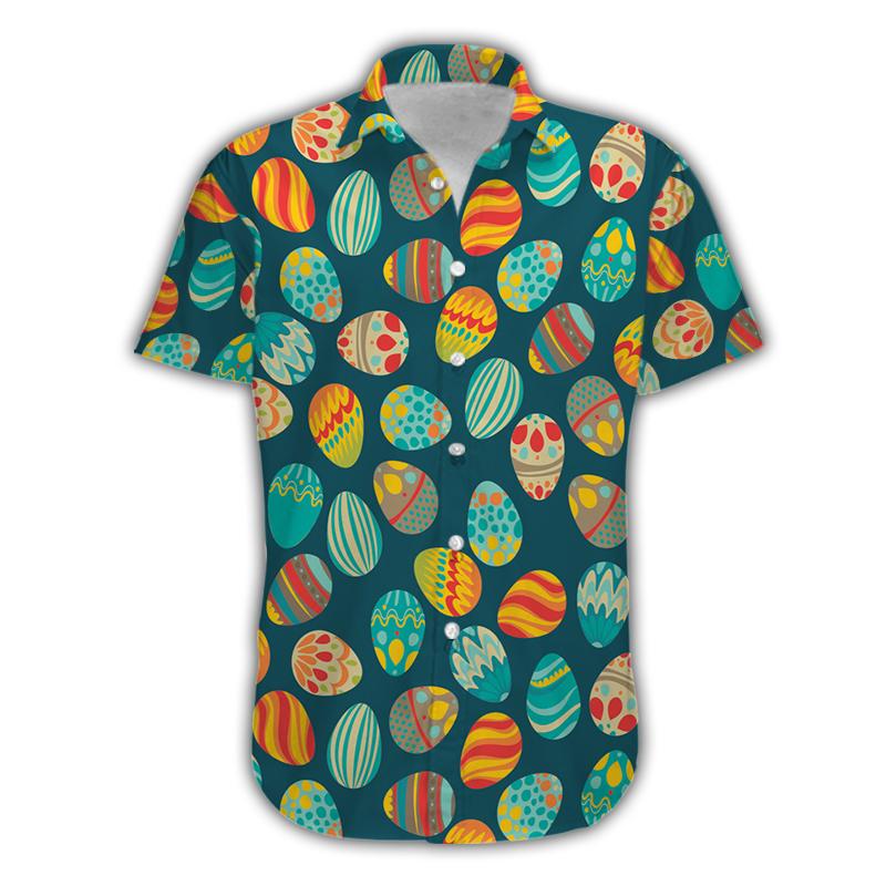 PresentsPrints, Happy Easter Colorful Vintage Pattern Hawaiian Shirt