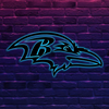 AFC Baltimore Ravens Logo RGB Led Lights Metal Wall Art