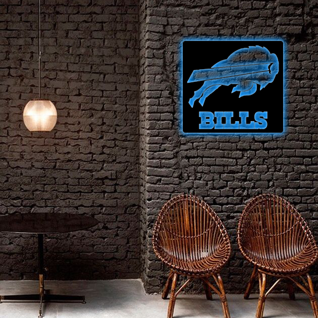 AFC Buffalo Bills Logo RGB Led Lights Metal Wall Art