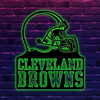 AFC Cleveland Browns Logo RGB Led Lights Metal Wall Art