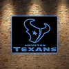 AFC Houston Texans Logo RGB Led Lights Metal Wall Art
