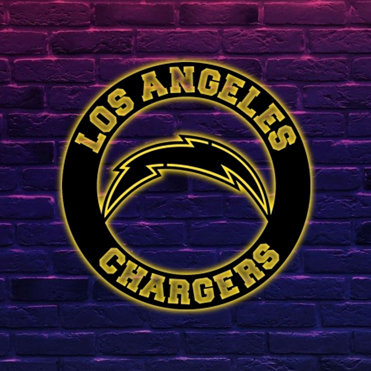 AFC Los Angeles Chargers Logo RGB Led Lights Metal Wall Art