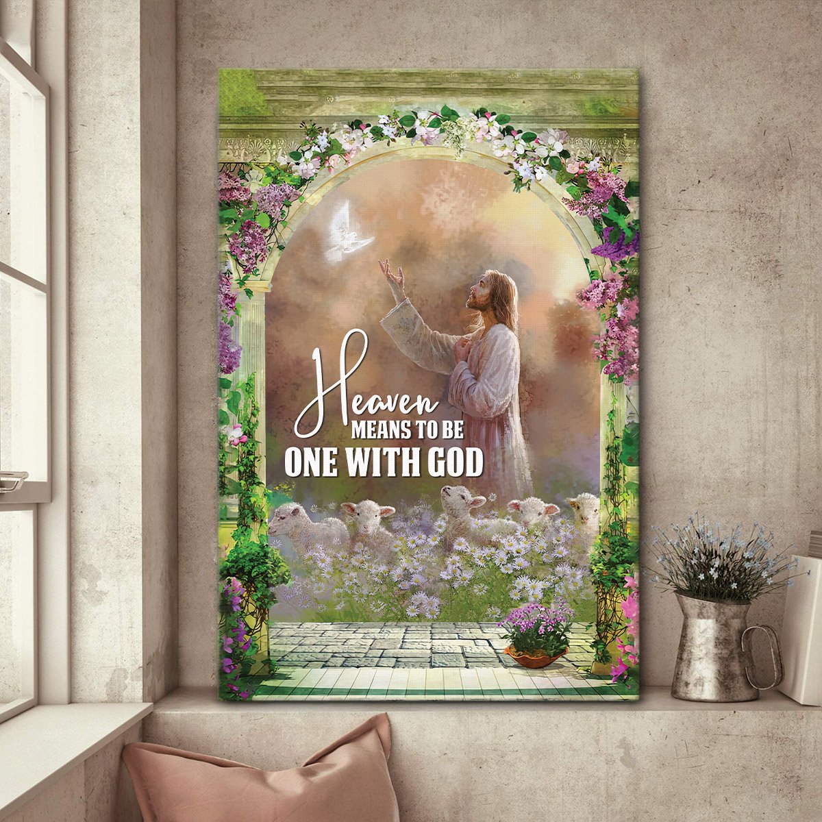 PresentsPrints, Heaven Means To Be One With God - God And Lamb Canvas