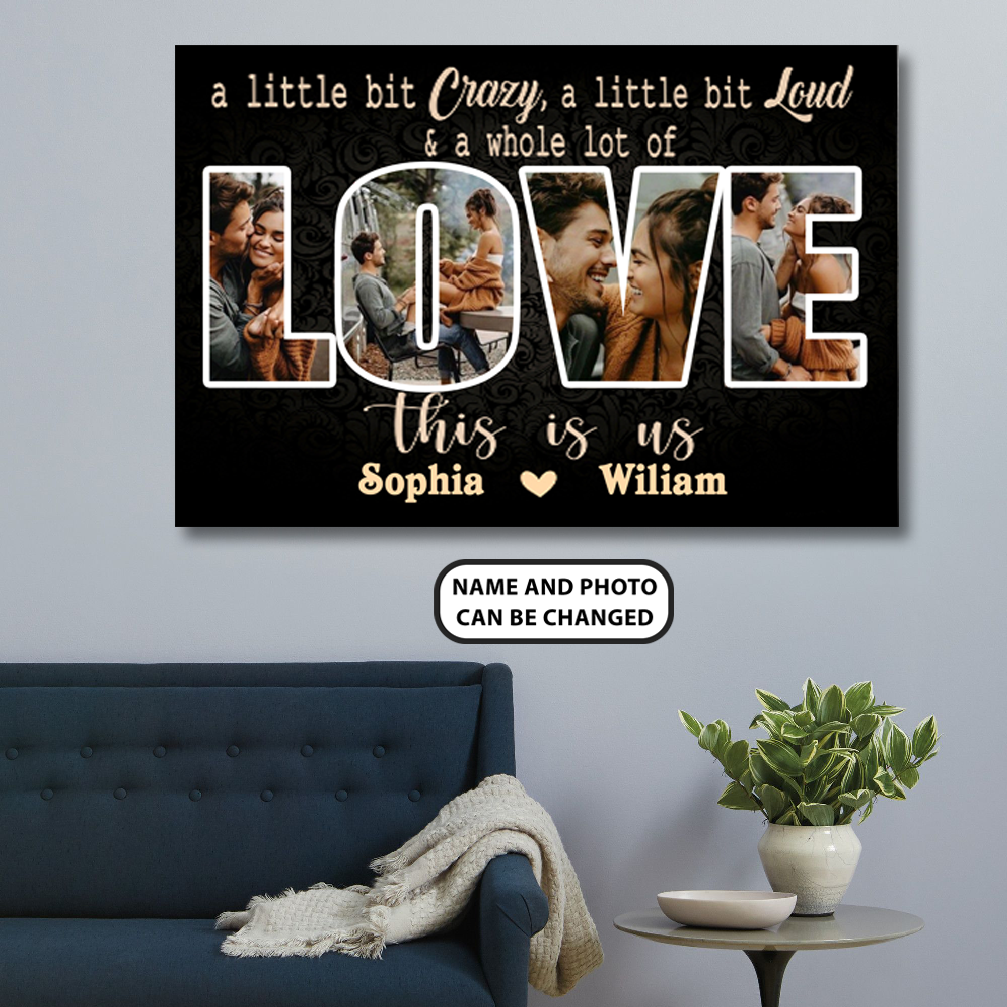 PresentsPrints, LOVE This is US Personalized Canvas, Weeding Gift, Valentine Gift, Anniversary Gift For Her for Him