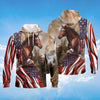 PresentsPrints, American Flag, Eagle With Horse Sweatshirt Hoodie Full Printed 3D