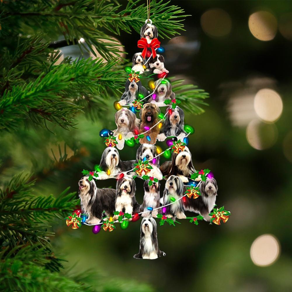 Bearded Collie-Christmas Tree Lights-Two Sided Ornament