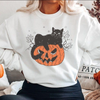 PresentsPrints, Black Cat On Pumpkin, Halloween Sweatshirt