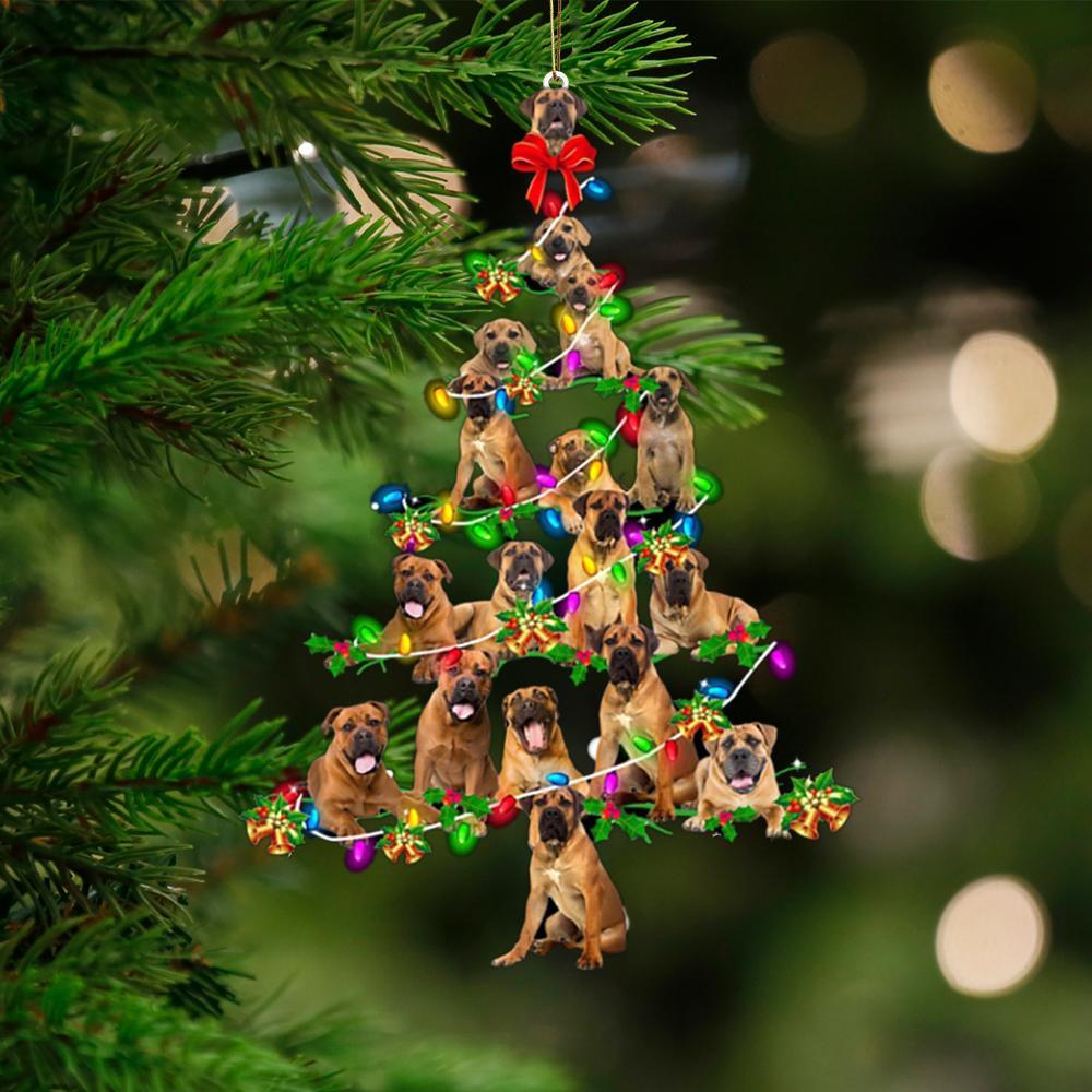Boerboel-Christmas Tree Lights-Two Sided Ornament