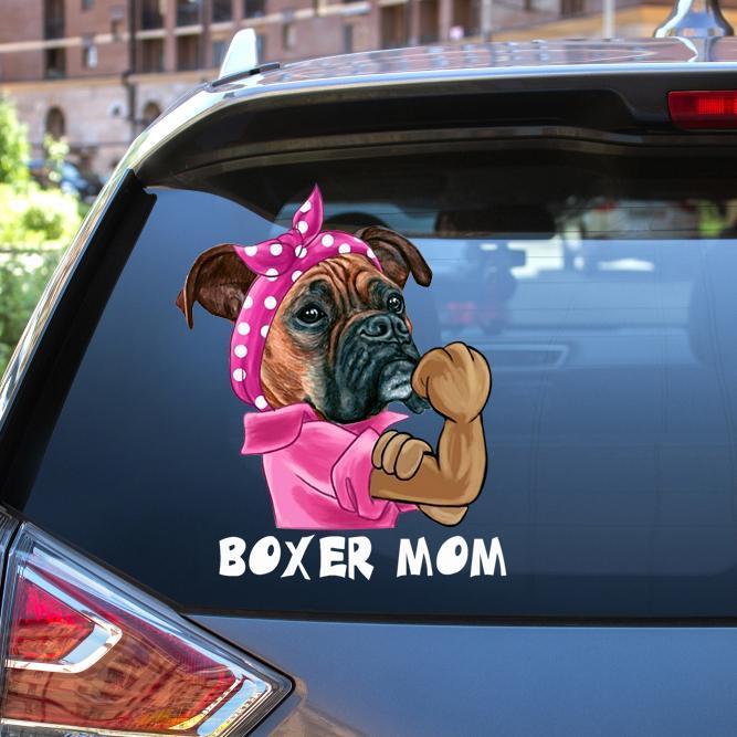 Boxer Mom Car Decal Sticker | Waterproof | Vinyl Sticker