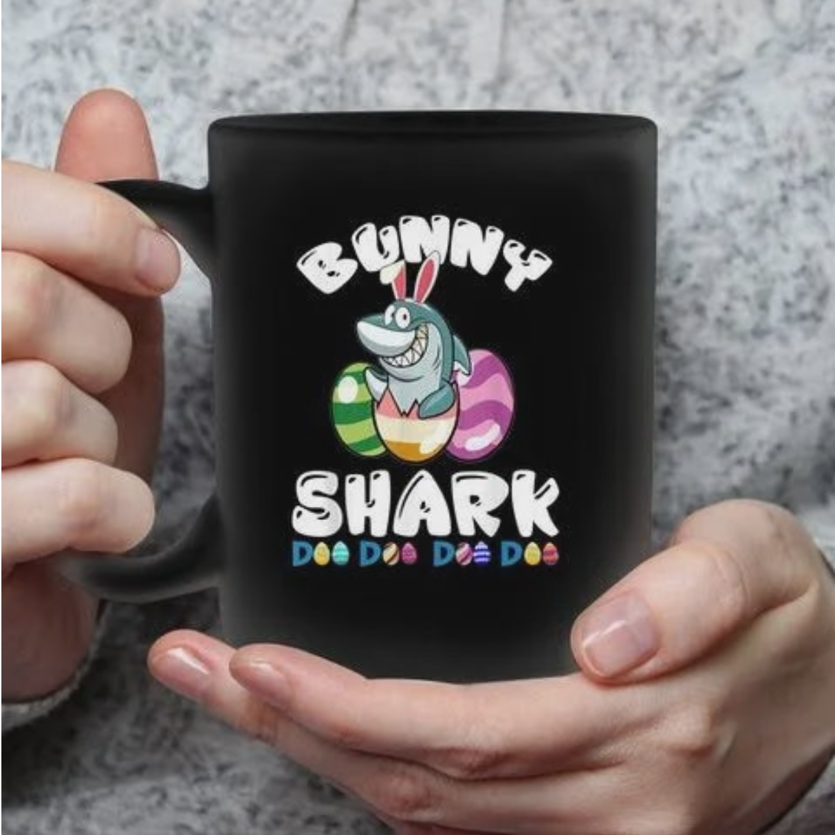 Bunny Shark Do Do Do Mug, Funny Easter Day Gifts, Boy Girl Kids Gift Ceramic Coffee Mug