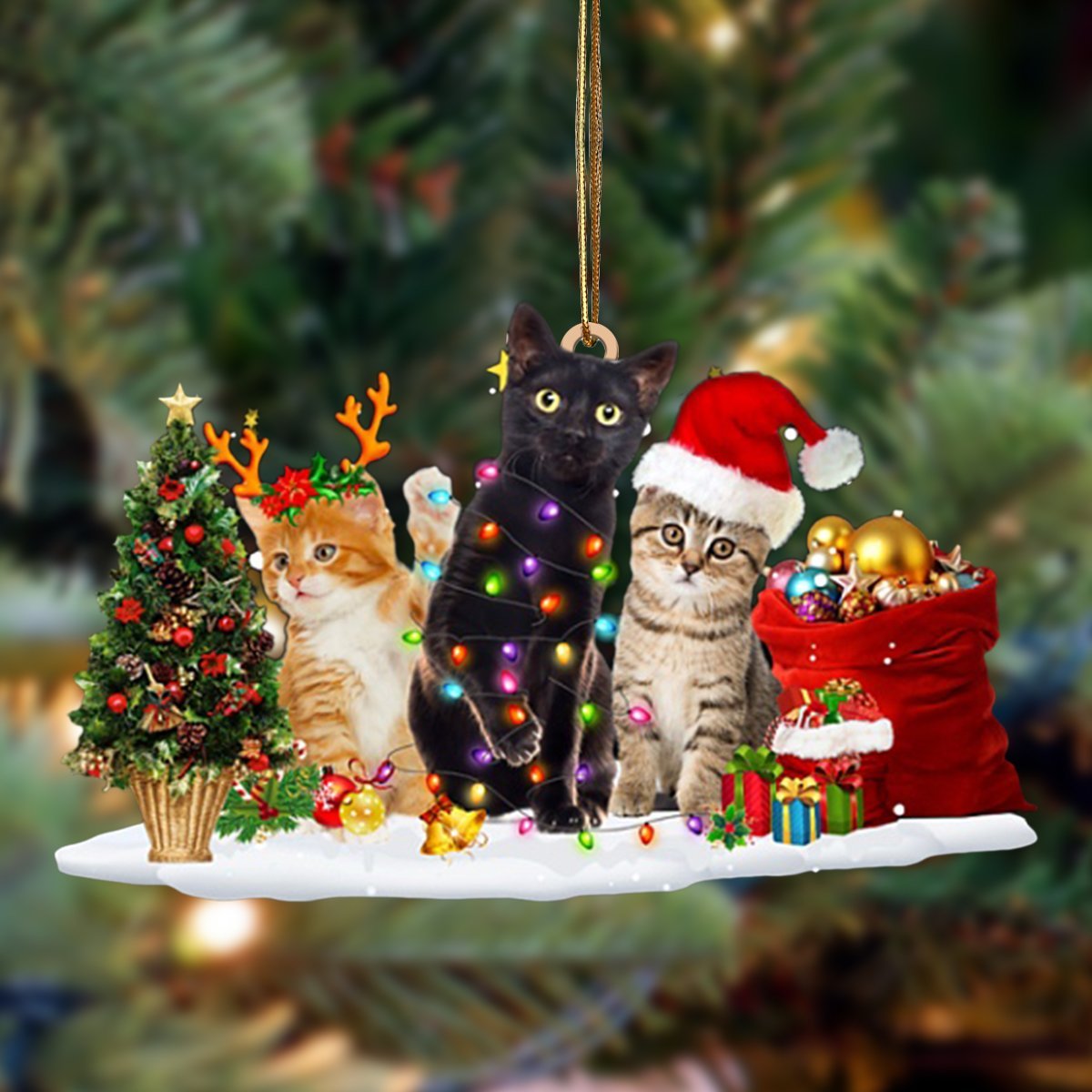 Cat-Christmas Dog Friends Hanging Ornament
