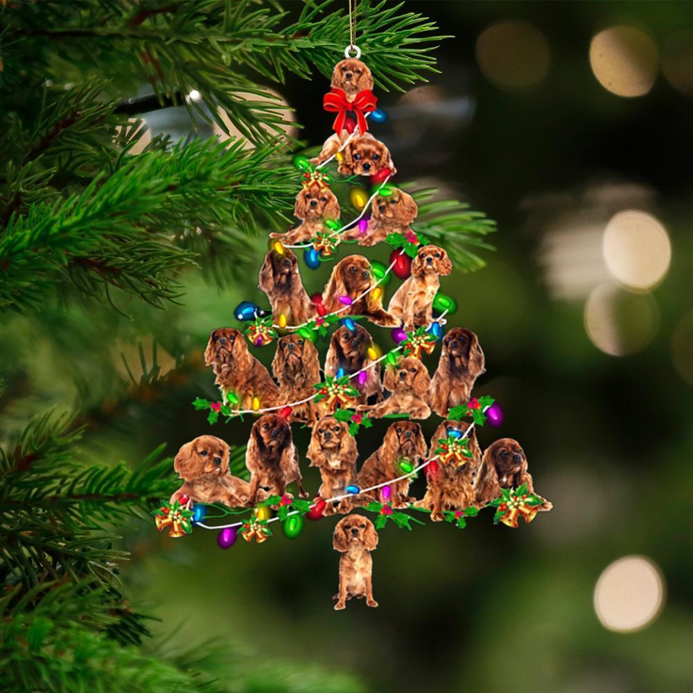 Cavalier King Charles Spaniel 1-Christmas Tree Lights-Two Sided Ornament