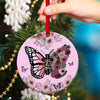 PresentsPrints, Butterfly And Flower Acrylic Circle Ornament - Believe In God AM55