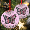 PresentsPrints, Butterfly And Flower Acrylic Circle Ornament - Believe In God AM55