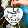 PresentsPrints, Butterfly Christian Acrylic Heart Ornament - Faith Over Fear NUM86