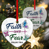 PresentsPrints, Butterfly Christian Acrylic Heart Ornament - Faith Over Fear NUM86