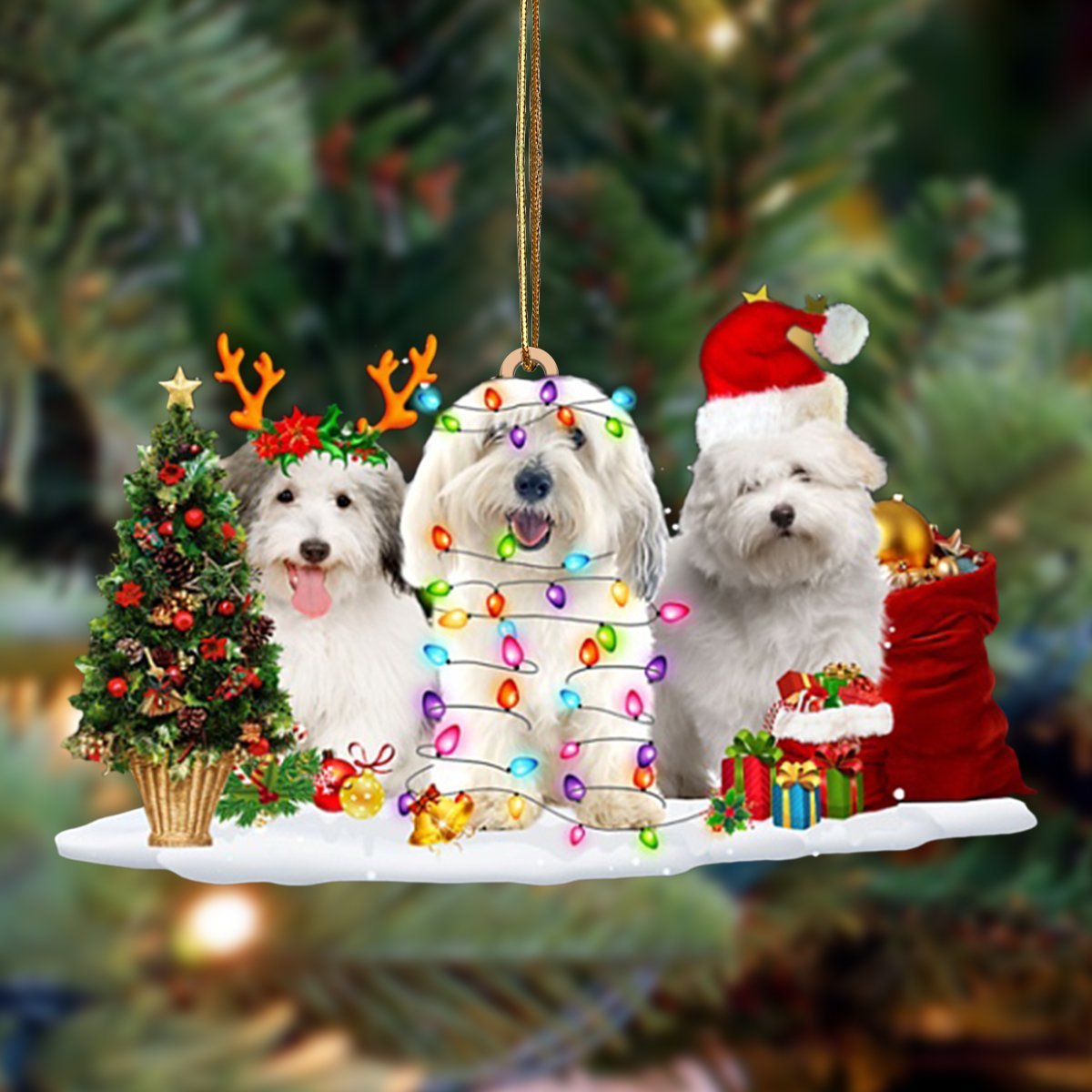 Coton De Tulear-Christmas Dog Friends Hanging Ornament