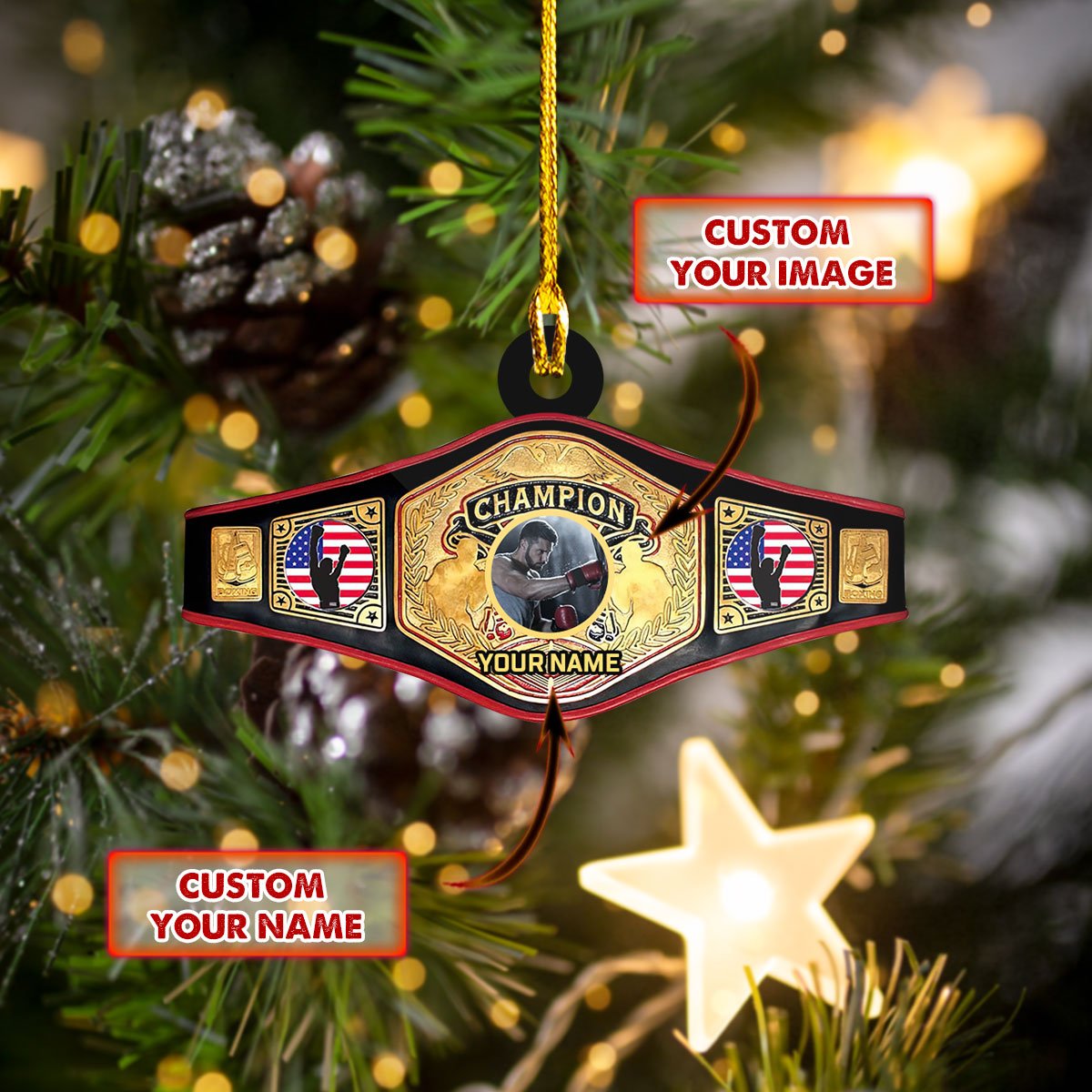 Custom Shaped Ornament - Boxing 4 - H9h3-815 Car Ornament