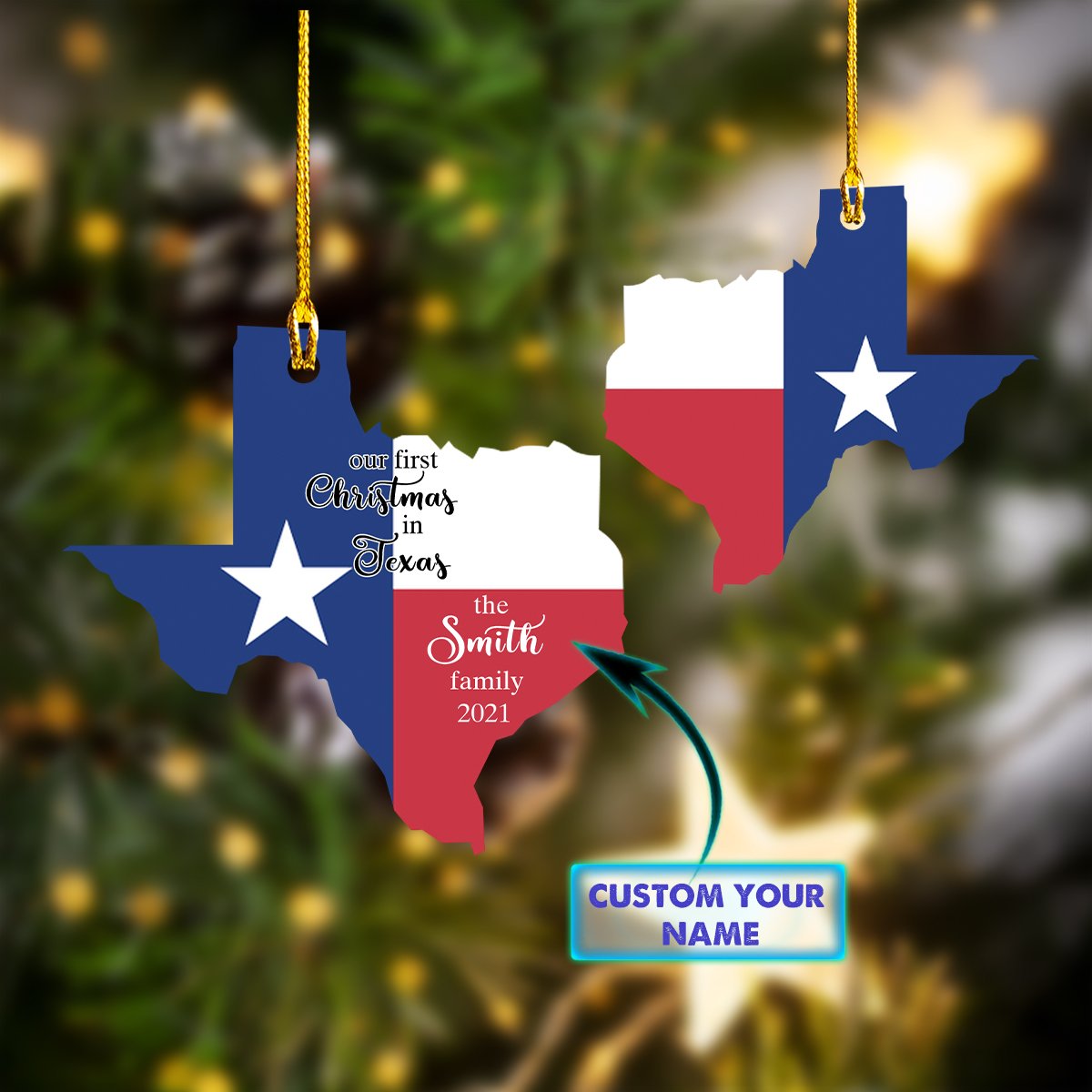 First Christmas Texas Custom Shaped Ornament-DT69-1198