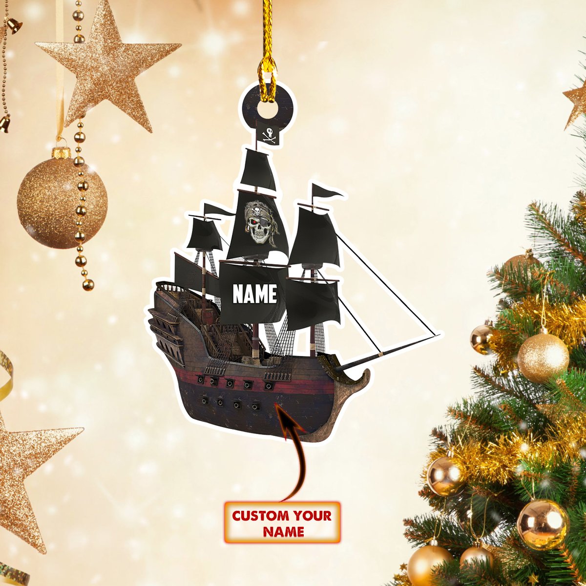 Pirate - Pirate Ship - Shaped Ornament 217 - PT97 Car Ornament