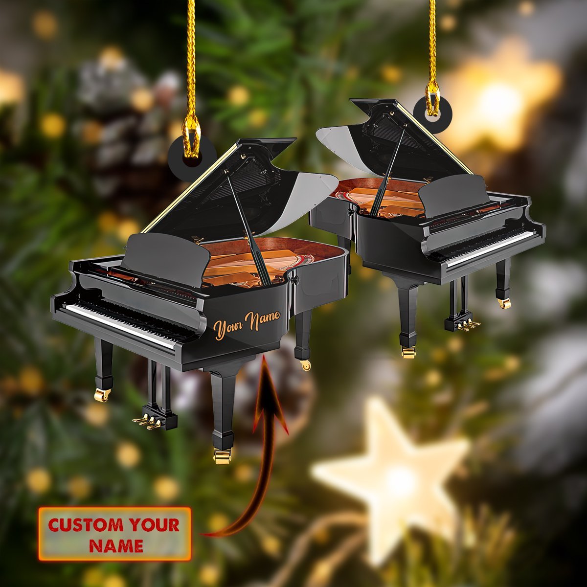 Piano - Custom Shaped Ornament - CV98 Car Ornament