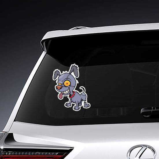 Cute Cartoon Zombie Dog Car Decal Sticker | Waterproof | Vinyl Sticker