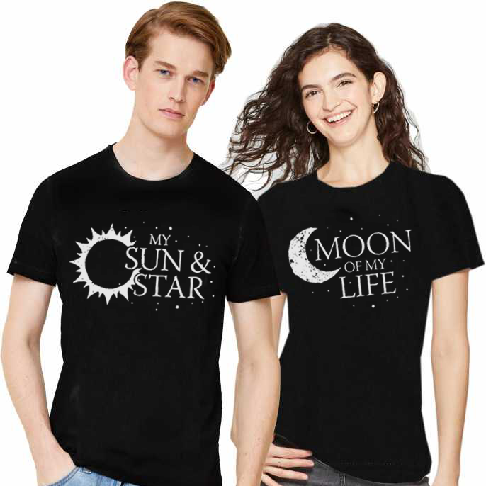 PresentsPrints, Cute Couple T-shirt GOT Movie Inspired Quote Sun Star and Moon of my Life Matching Shirt, Valentine Gift