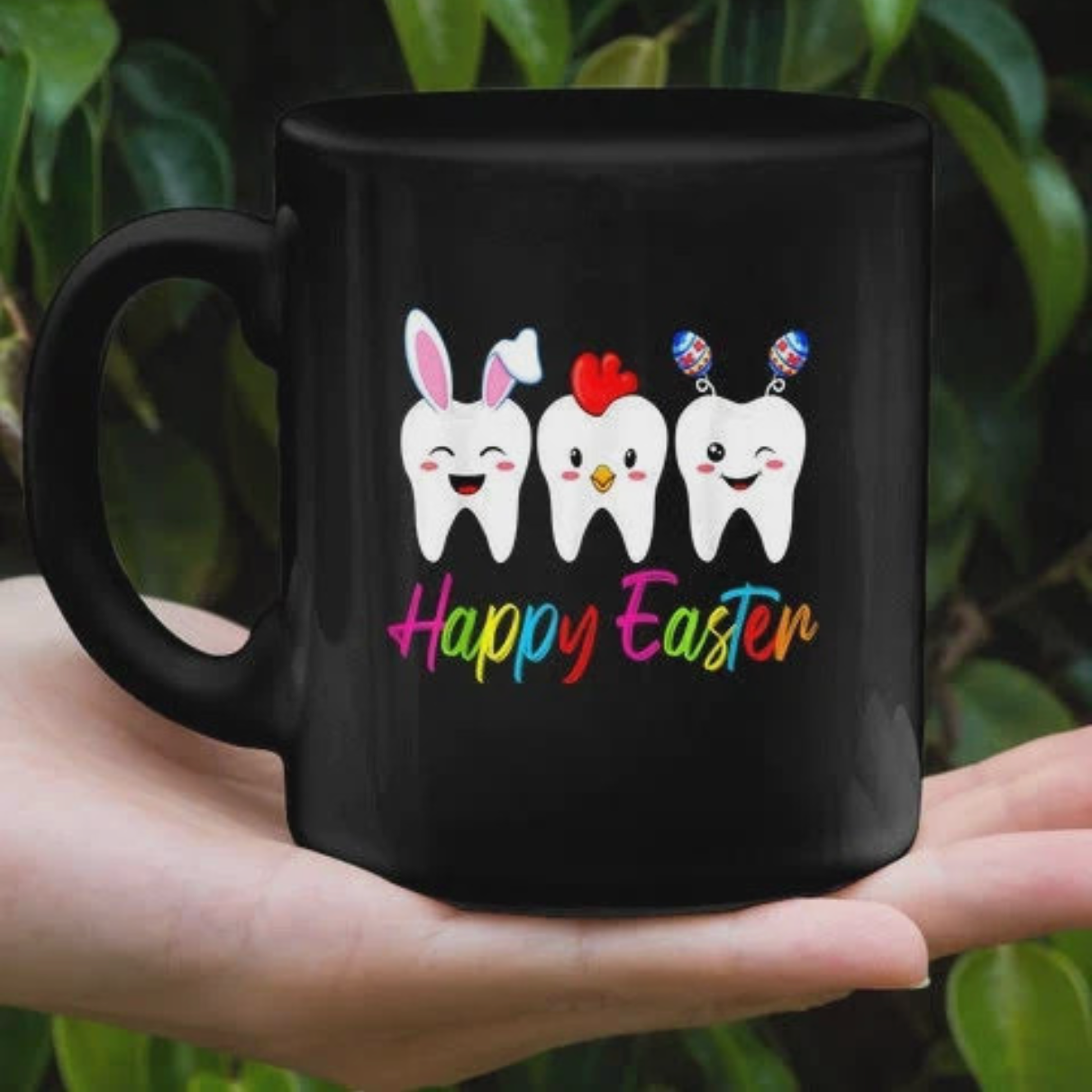PresentsPrint, Cute Tooth Happy Easter Dentist Dental Assistant, Easter Coffee Mug, Perfect Gifts For Easter