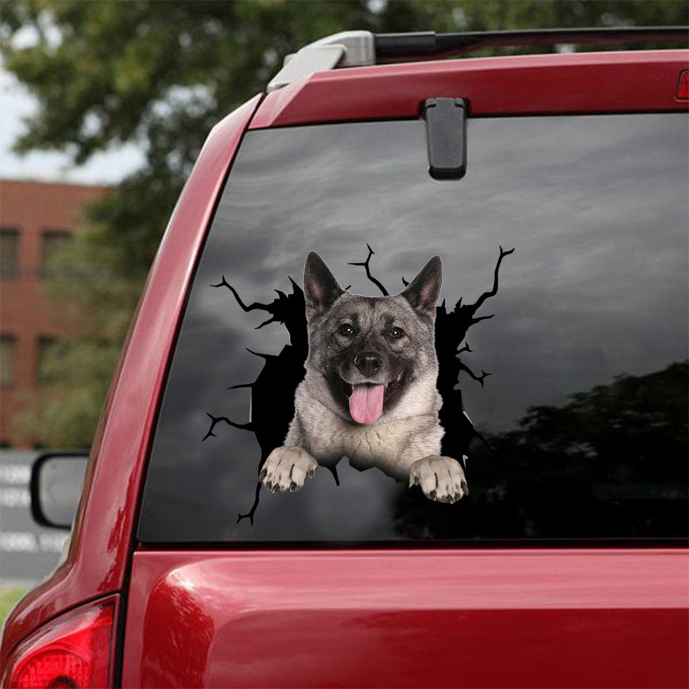 Norwegian Elkhound Crack Decal For Rear Window Wiper Funny Quotes Number Stickers Gift Ideas For Husband