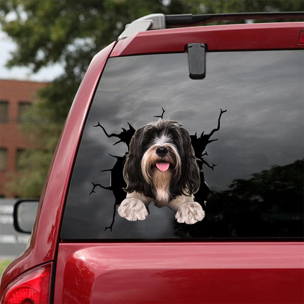 Tibetan Terrier Crack Sticker Album Funny Wall Decor Anime Car Sticker Fathers Day Gifts 2021