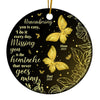 PresentsPrints, Gold Butterfly Missing You - Memorial Gift - Personalized Circle Acrylic Ornament