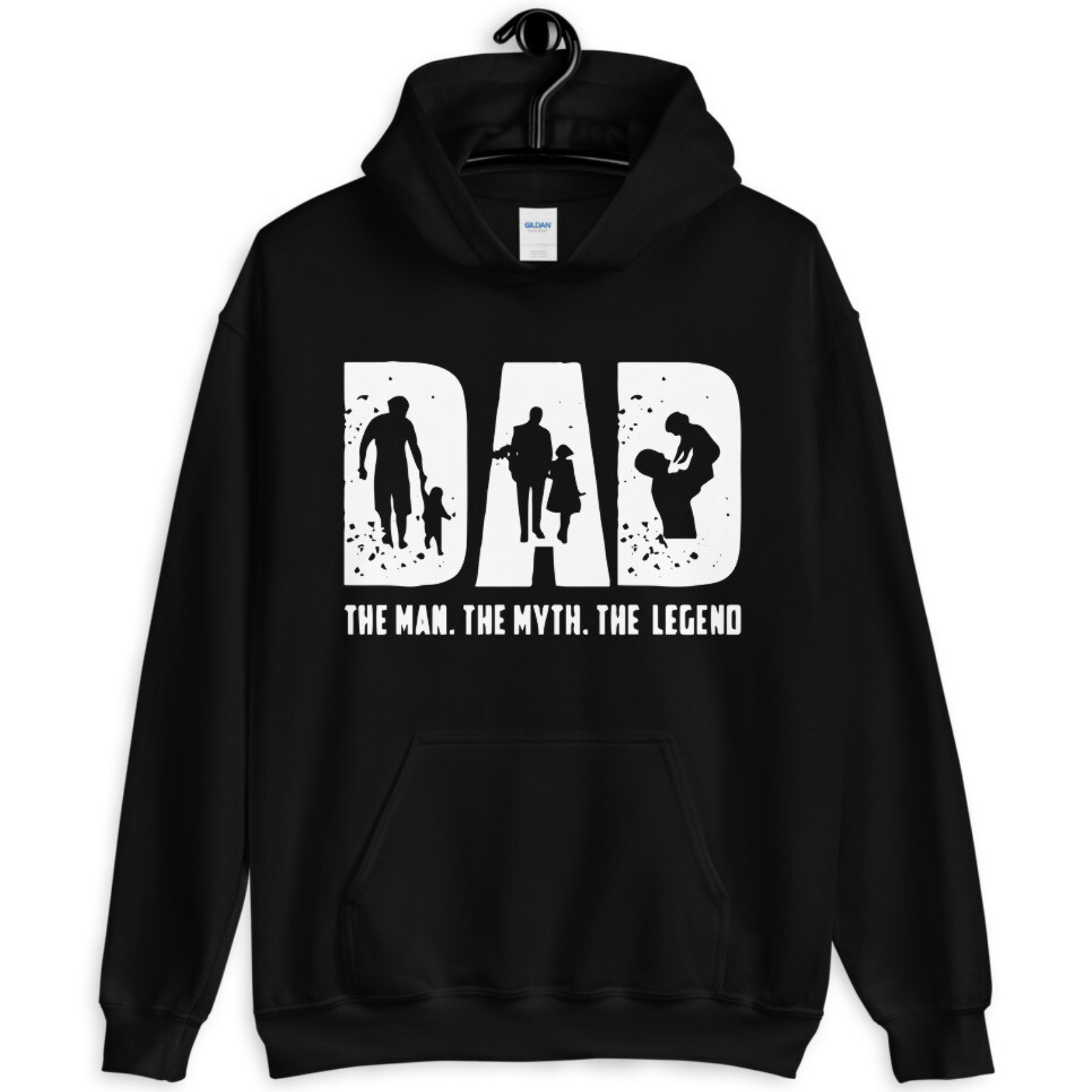 Dad The Man The Myth The Legend Dad Father's day Gift Unisex Hoodie black