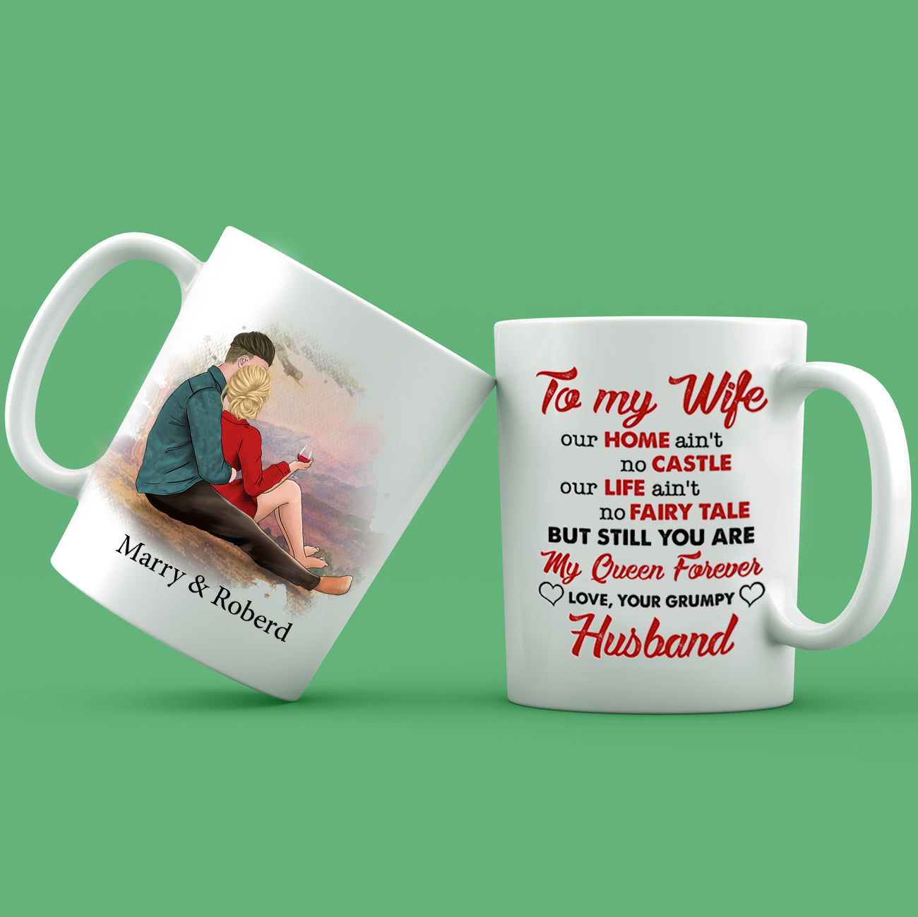 PresentsPrints, To My Wife You Are My Queen Custom White Mug Custom White Mug, Personalized Valentine Gifts For Couple