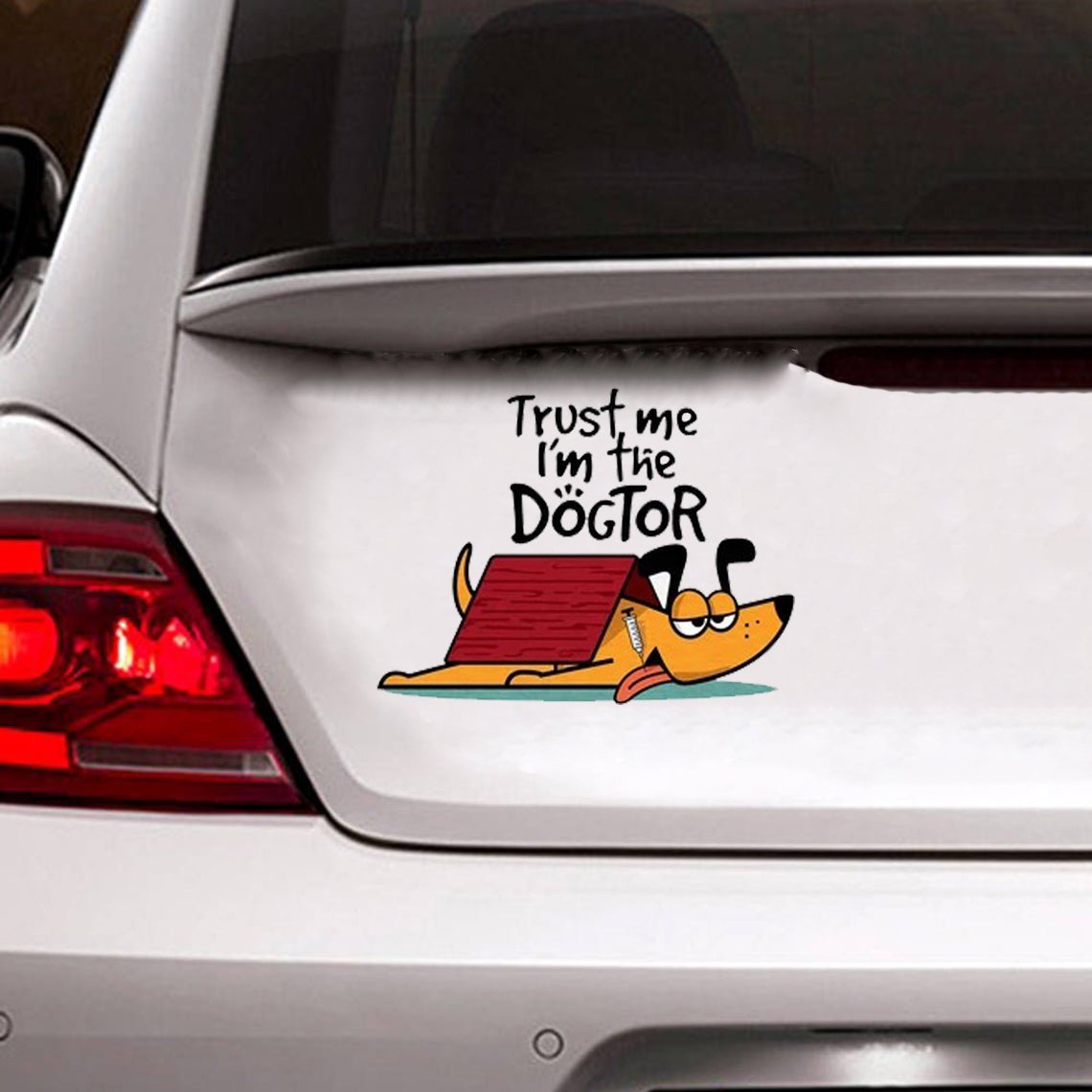 Funny Dog Car Decal Sticker | Waterproof | Vinyl Sticker