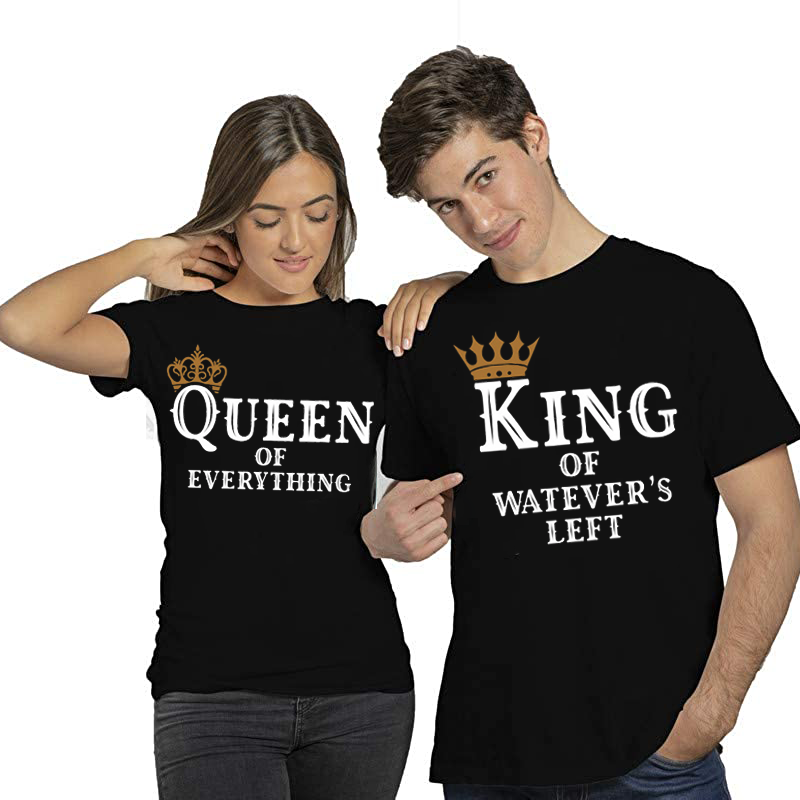 PresentsPrints, Funny Couple T-shirt Hilarious Matching King Queen Design Quote Tee Best Gift For Humorous Couple Shirt, Valentine Gift