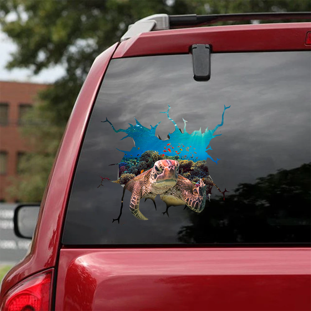 Funny Turtle Decal For Rear Window Wiper Cool Custom Die Cut Stickers Best Housewarming Gifts
