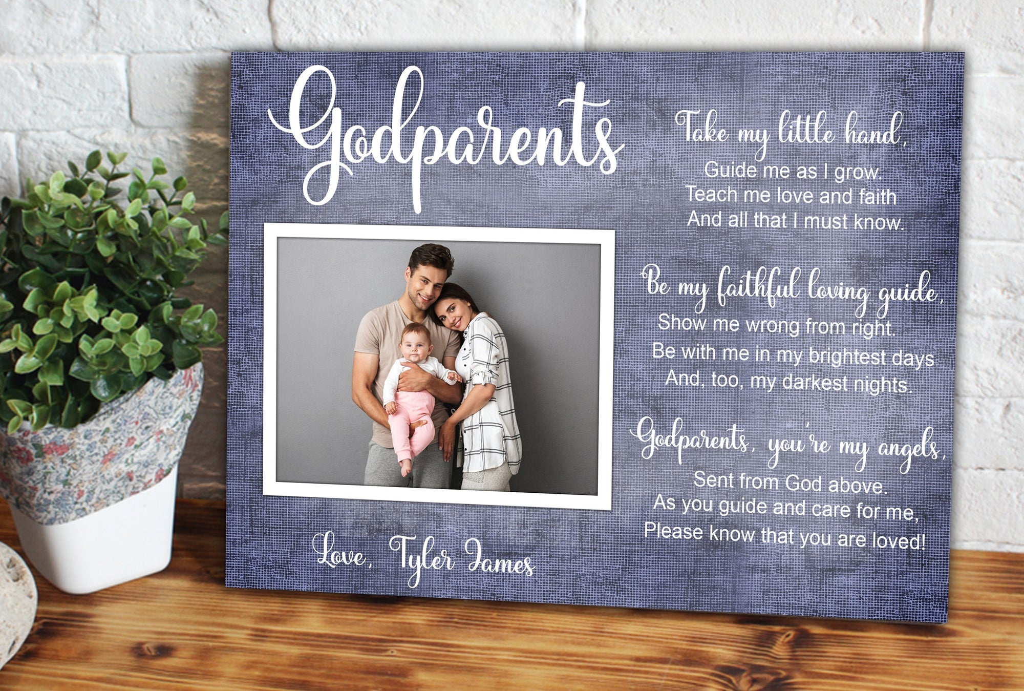 PresentsPrints, Godfather and mother gift, thank you gift for godparents, personalized photo Canvas