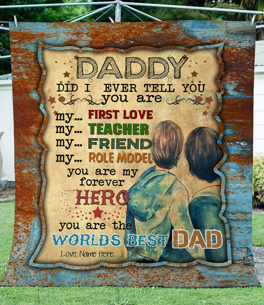 Worlds Best Dad Custom Thoughtful Blanket great gifts ideas for father's day