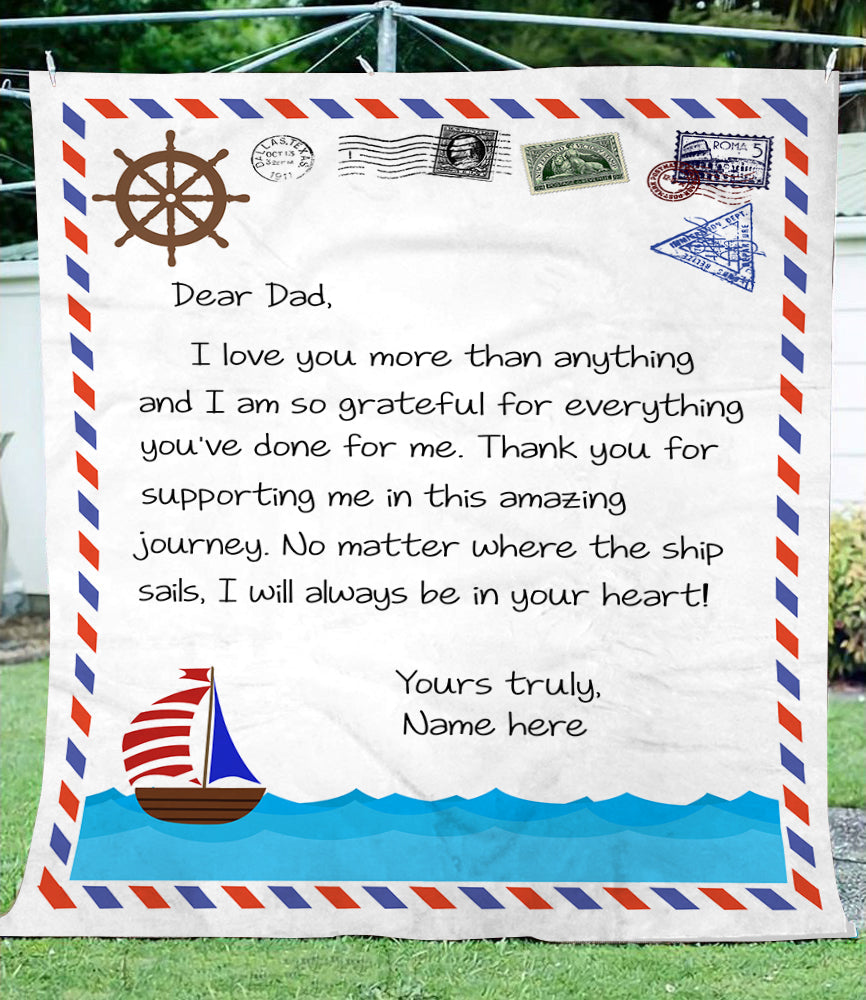 Personalized Blanket for Dad, I Love You More Than Anything Soft Throw Fleece Blanket, Father's Day Gift