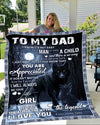 Blanket For Father, To My Dad Blanket From Son And Daughter Soft Fleece Throw Blanket - Customized Blanket Happy Father&#39;s Day Gift