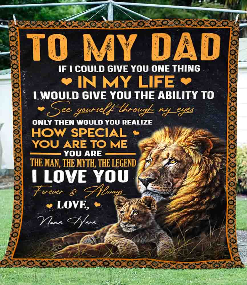 Custom Blanket To My Dad Ultra Soft Cozy Personalized Throw Fleece Blanket, Personalized Gift For Father's Day
