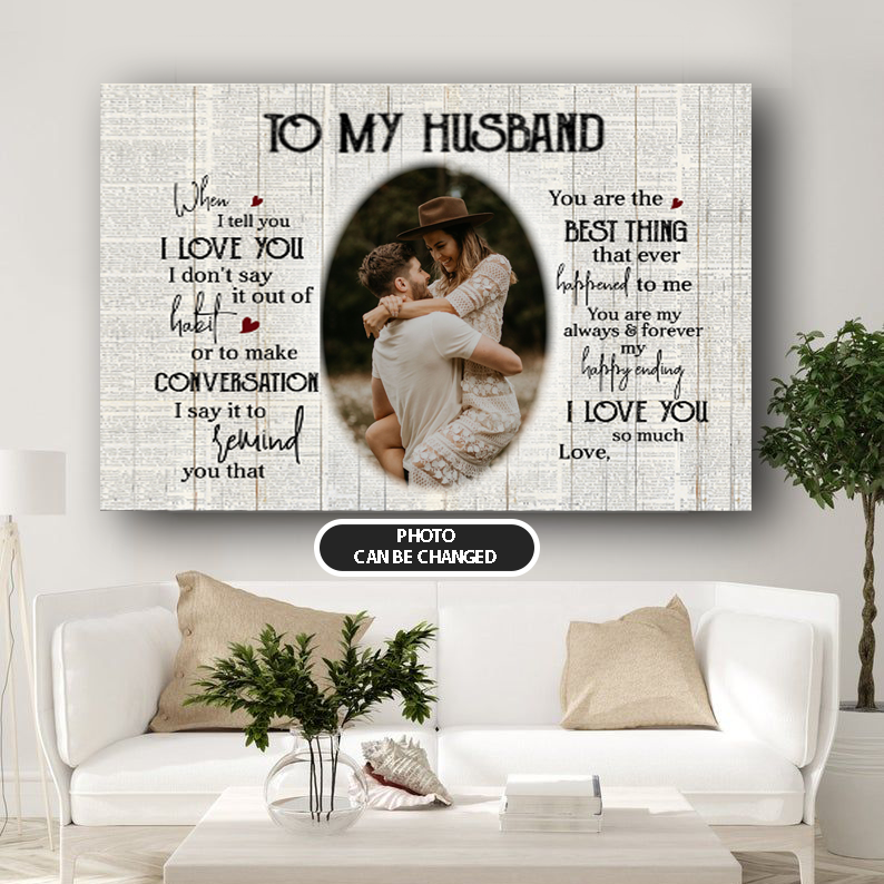 PresentsPrints, To My Husband I Love You Personalized Canvas, Weeding Gift, Valentine Gift, Anniversary Gift For Her for Him