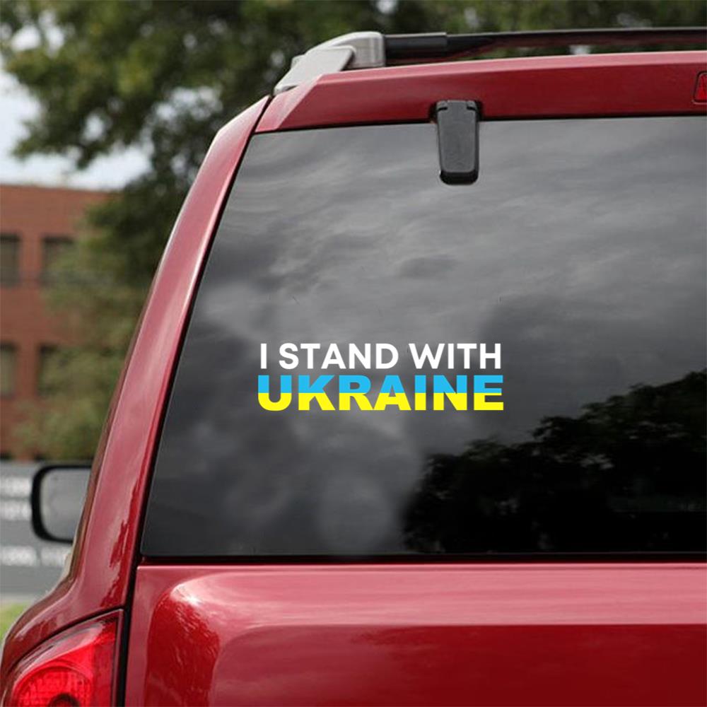 I Stand With Ukraine - Support Ukraine People Peace Love Ukraine Car Vinyl Decal Sticker