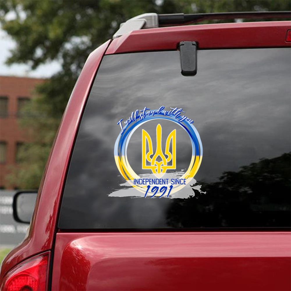 I Will Stand With You Peace Love Ukraine Car Vinyl Decal Sticker