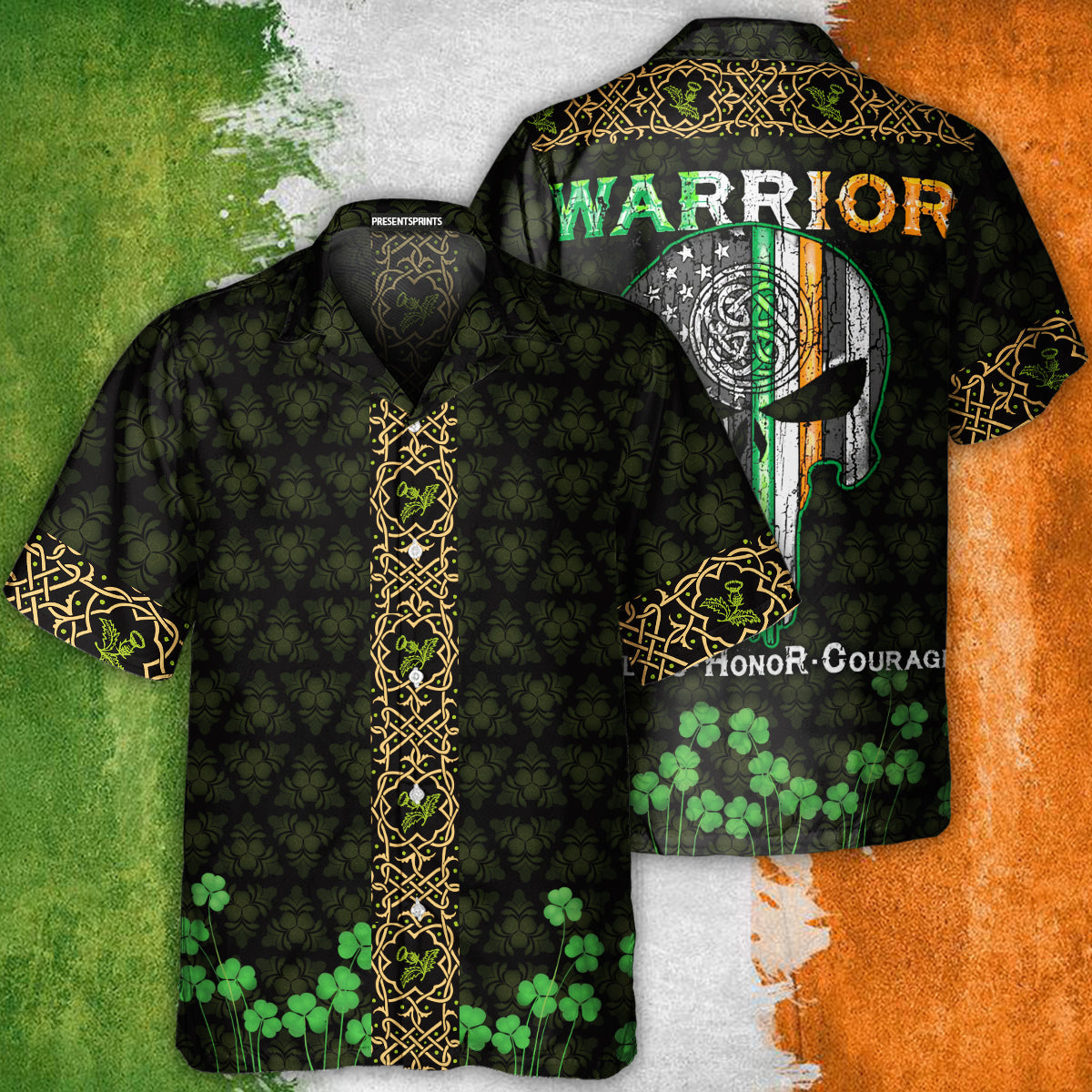 PresentsPrints, Irish warrior fearless honor courage - Hawaiian shirt
