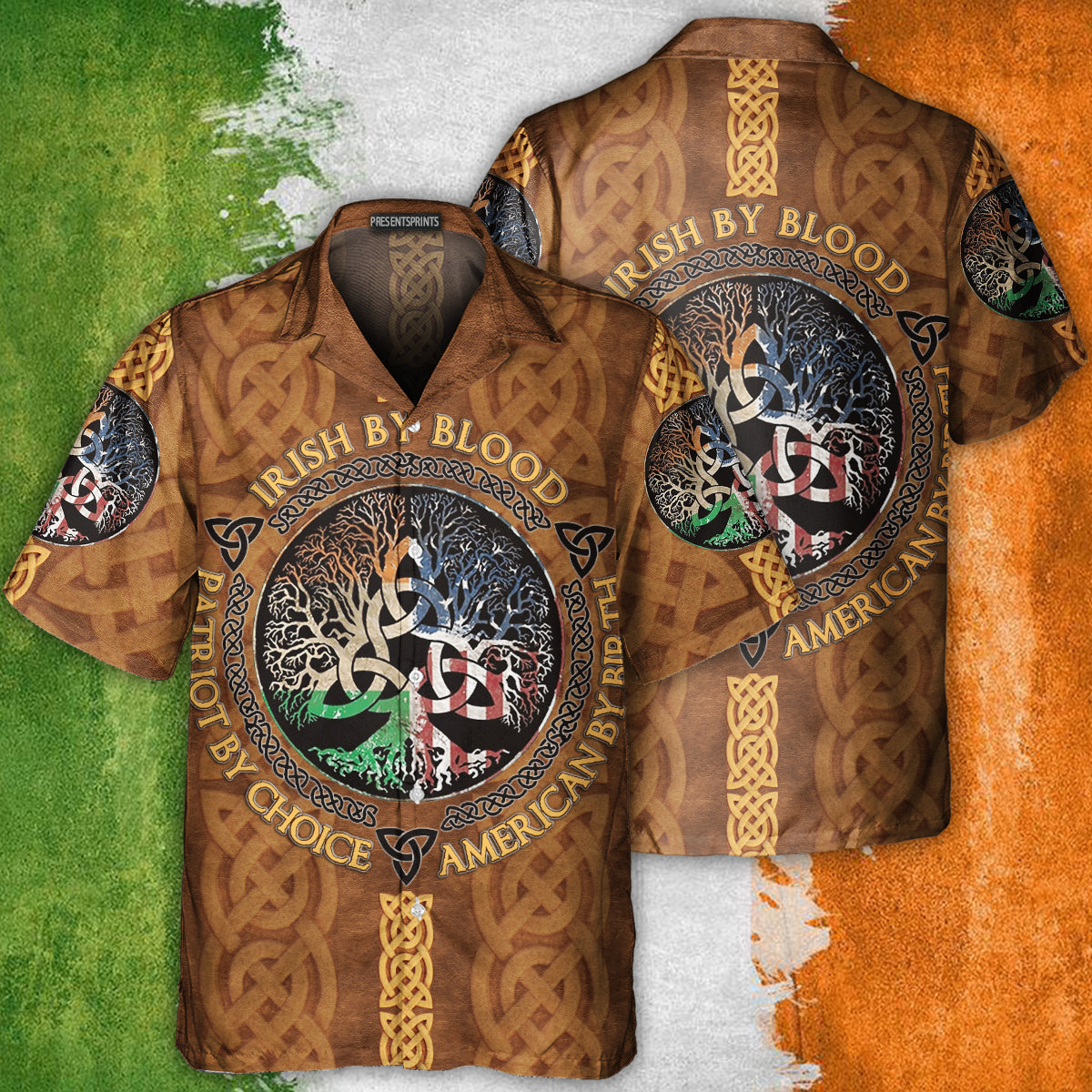 PresentsPrints, Irish by blood leather - Hawaiian shirt