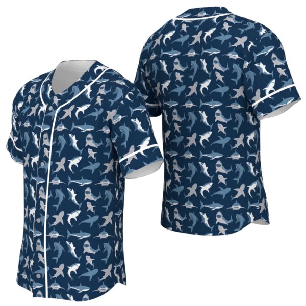 Shark Blue Sea Pattern Baseball Jersey