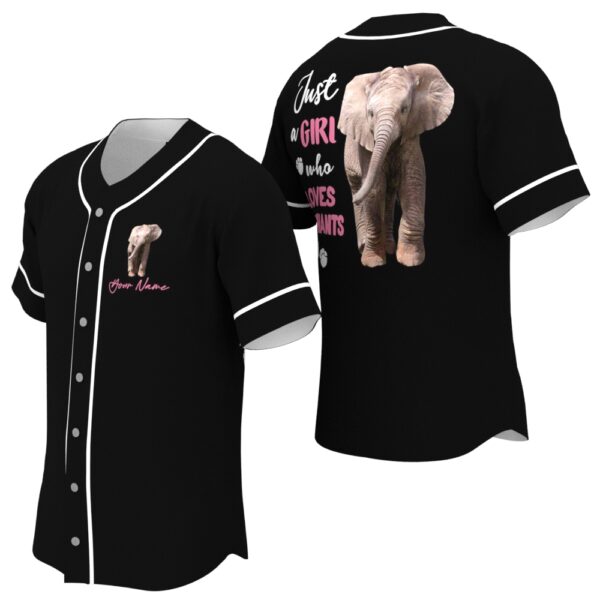 Elephant Just A Girl Who Loves Elephant Baseball Jersey