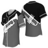 Trumpet Black White Grey Baseball Jersey